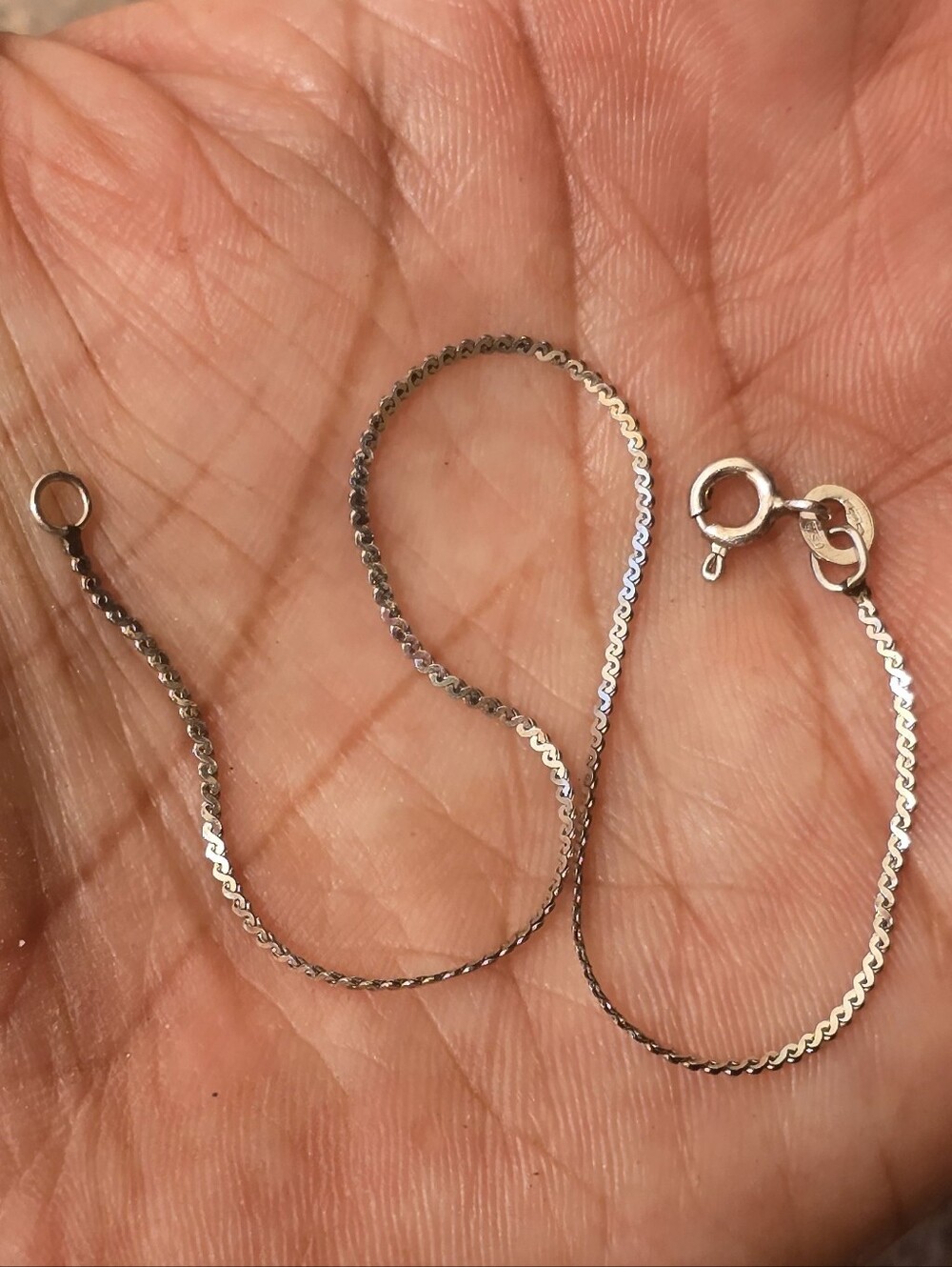 925 ITALY high quality solid sterling serpentine chain dainty unisex bracelet